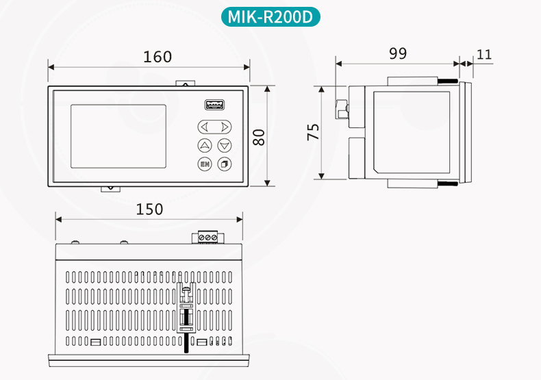 米科MIK-R200D无纸记录仪产品尺寸
