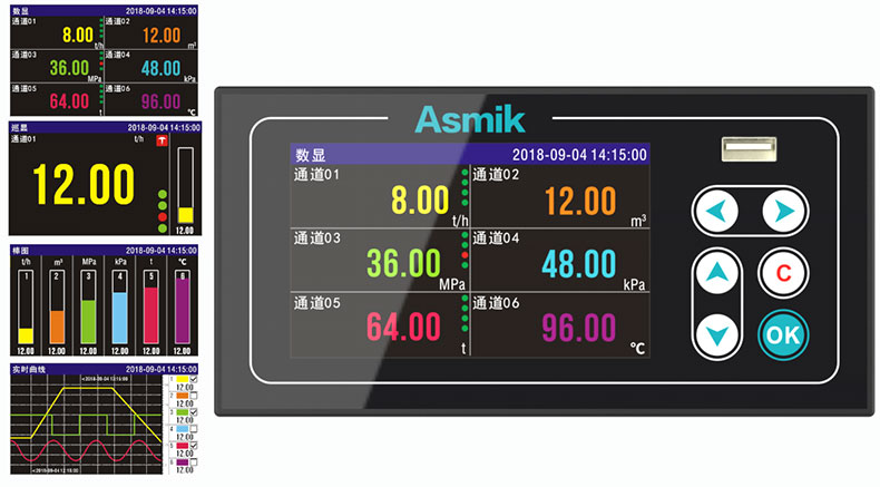 米科MIK-R200T无纸记录仪界面显示